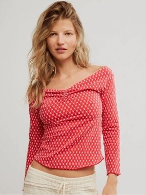 Free People NWOT Gia Bohemian Peasant Eyelet Top